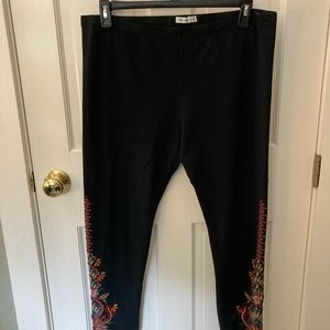 Johnny Was embroidered leggings